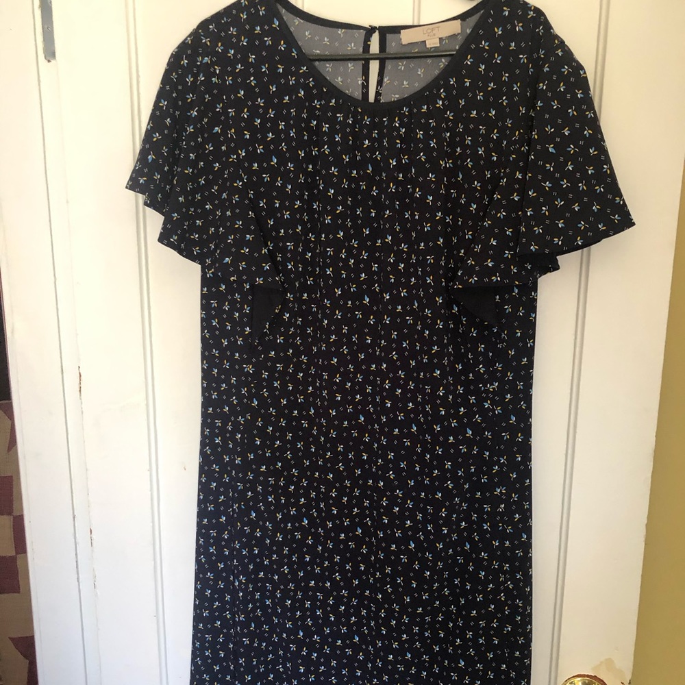 Navy Loft Plus sheath dress